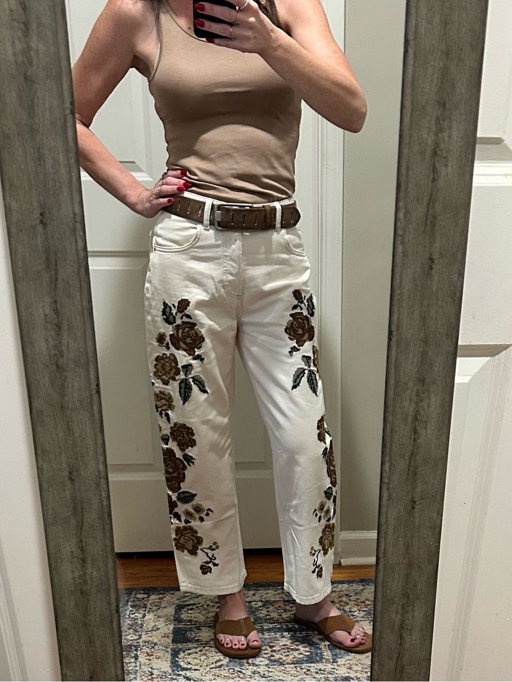 NWT We The Free Willow Cross Stitch
Embroidered Jeans in Parchment - Picture 4 of 16